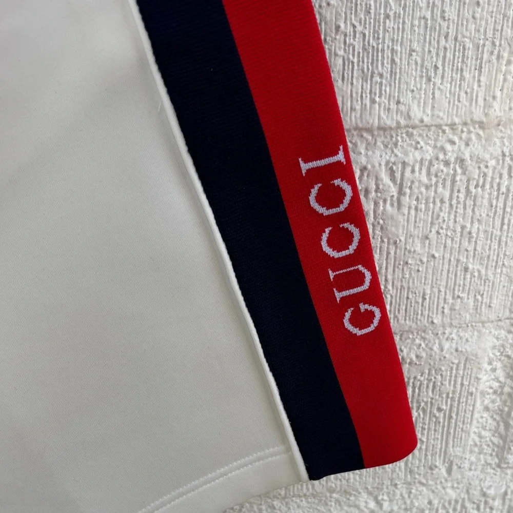 Gucci Neoprene Web Stripe Technical Track Shorts sz M